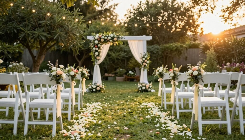wedding diy ideas for ceremony aisle flower decorations