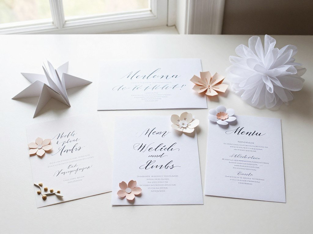 wedding diy ideas for paper crafts including invitations and decorations