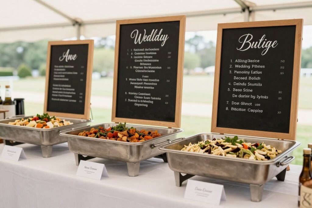 wedding food labels and signage