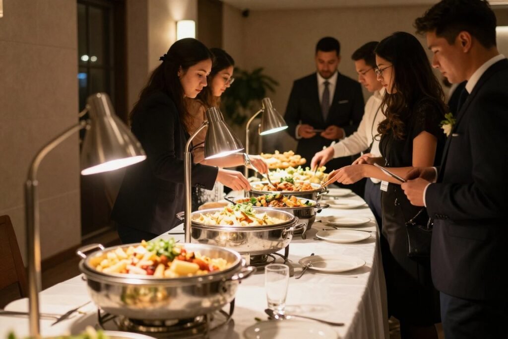 wedding food station setup