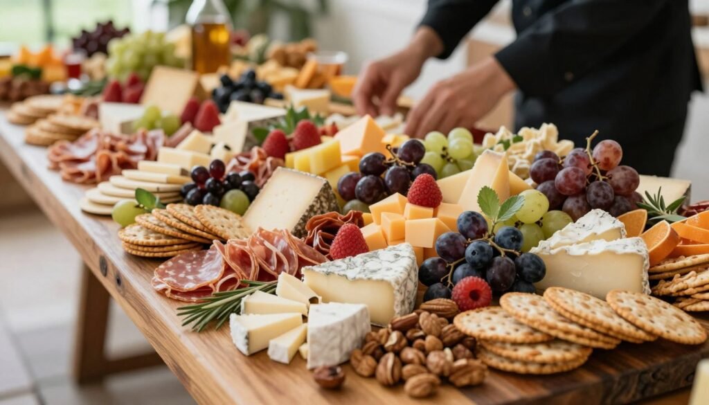 wedding grazing table with charcuterie