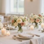 wedding ideas color schemes elegant table setting with coordinated florals and linens