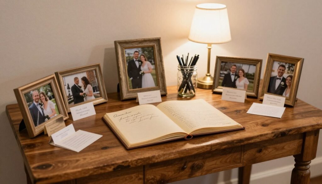 wedding memory table with guest book for sharing remembrances wedding memory table with guest book for sharing remembrances