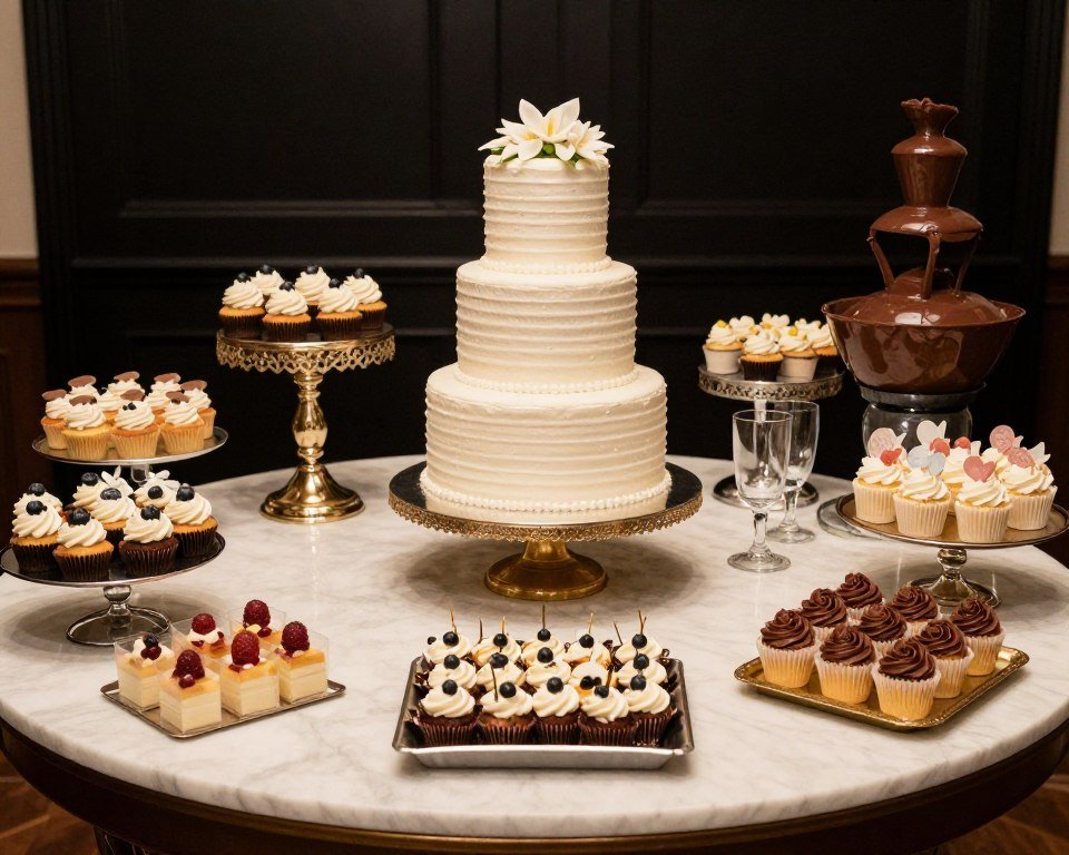 wedding menu ideas dessert station with multiple sweet options
