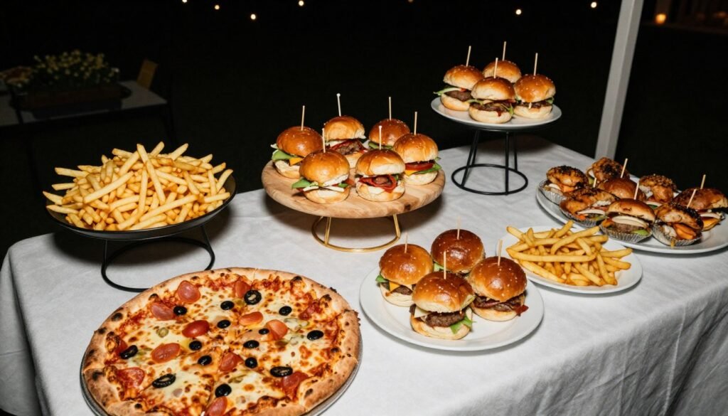 wedding menu ideas late night snack station with comfort foods