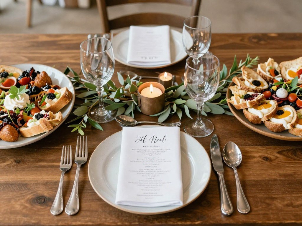 wedding menu ideas matching specific wedding theme decorations