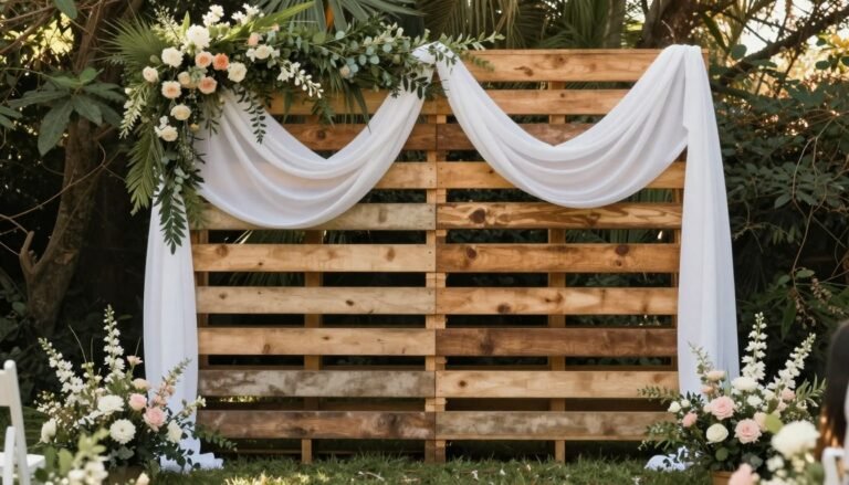 wedding pallet ideas rustic ceremony backdrop