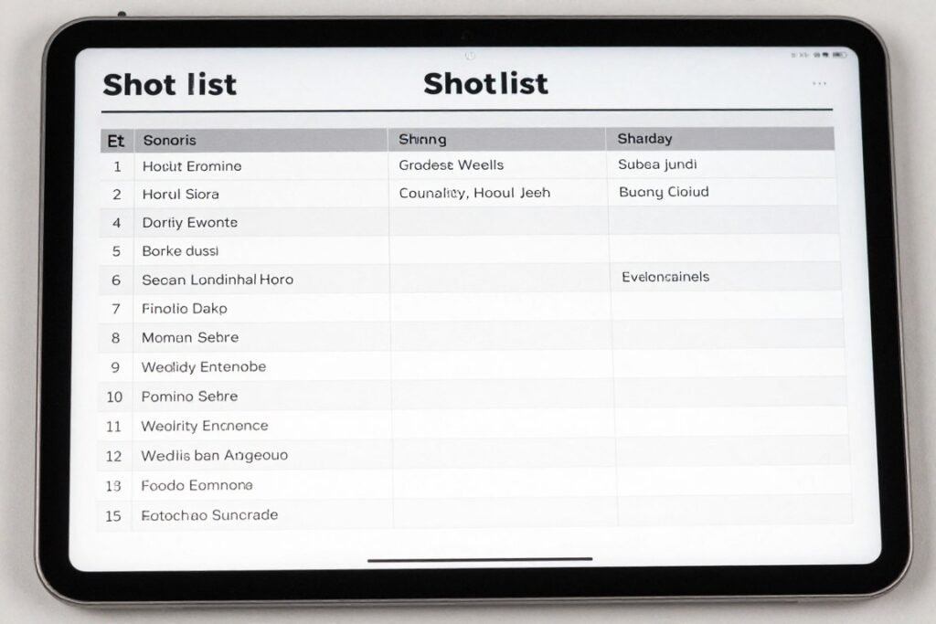 wedding photography shot list document