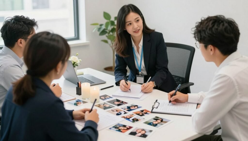 wedding planner discussing memorial details with couple