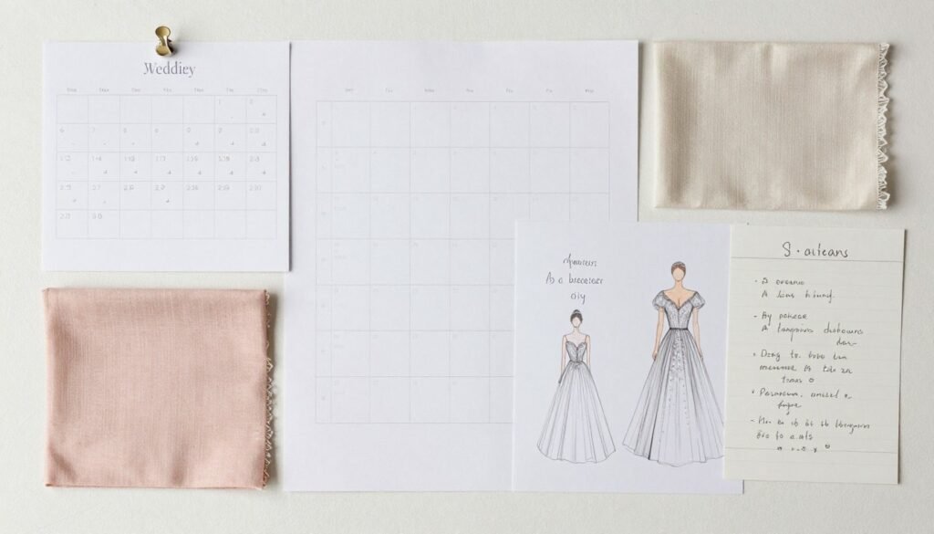 wedding planning calendar and bridesmaid dress shopping timeline
