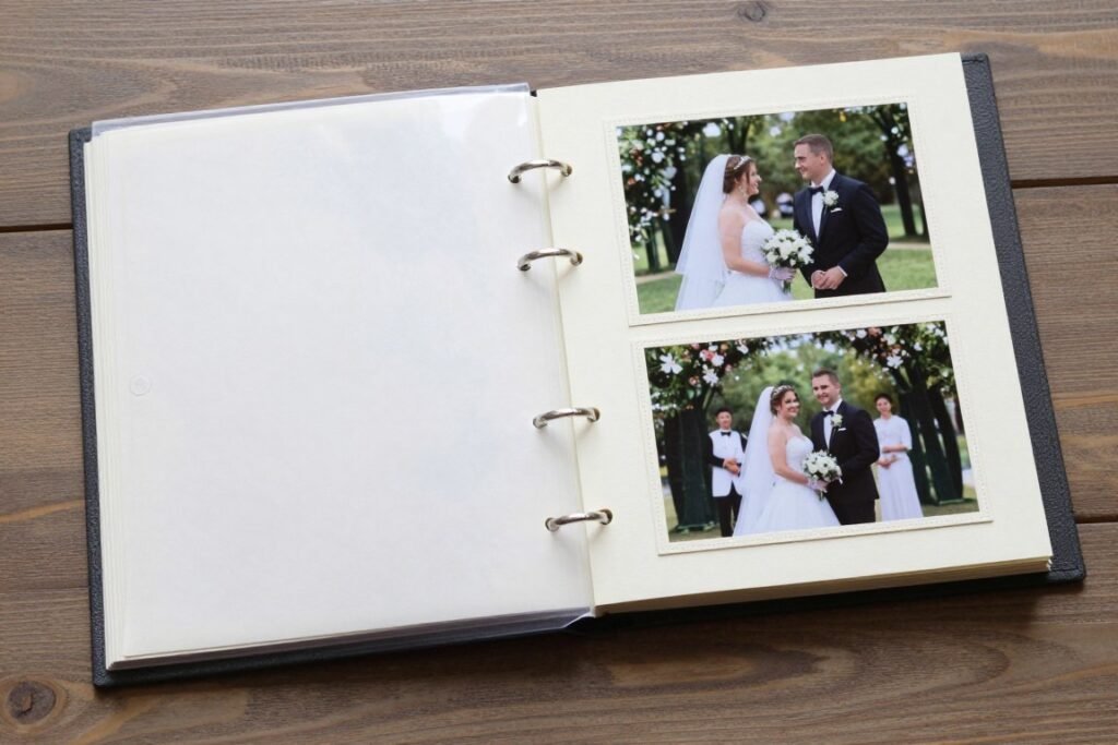 wedding program in archival scrapbook page wedding program in archival scrapbook page