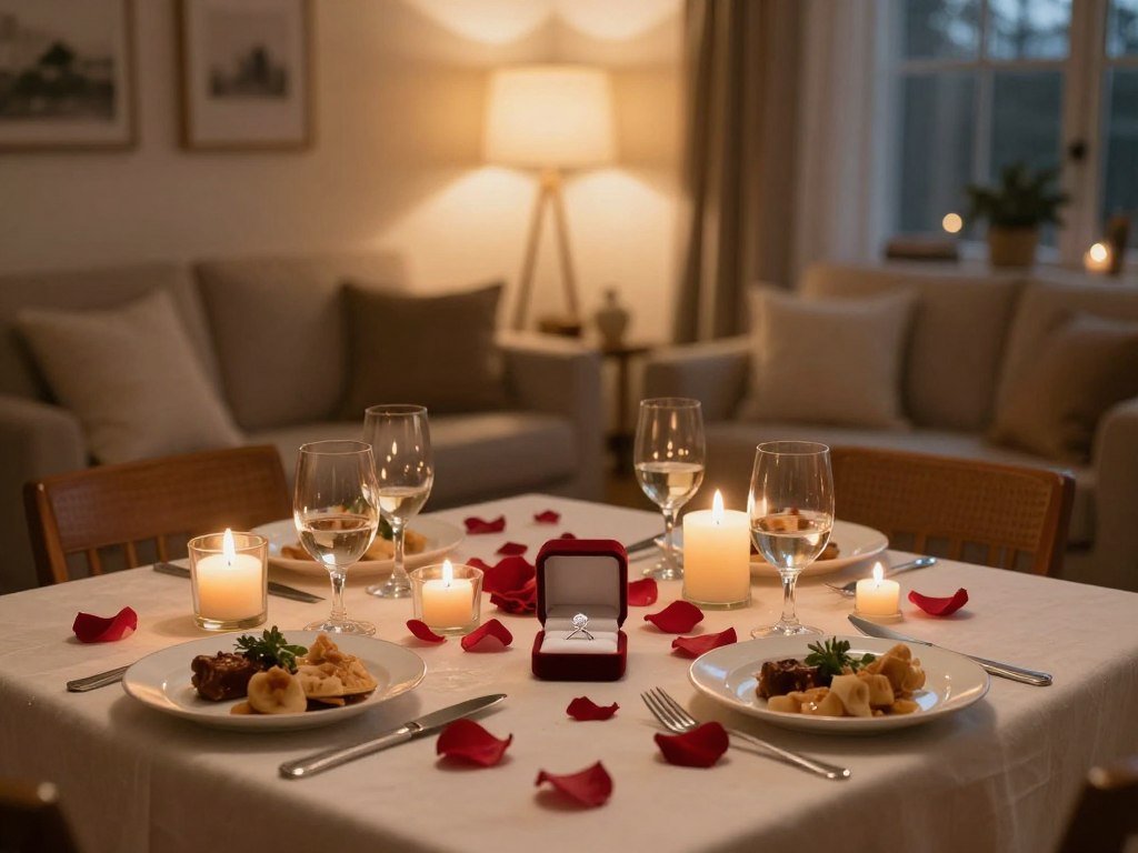 wedding proposals cozy home proposal setup with candles and rose petals wedding proposals cozy home proposal setup with candles and rose petals