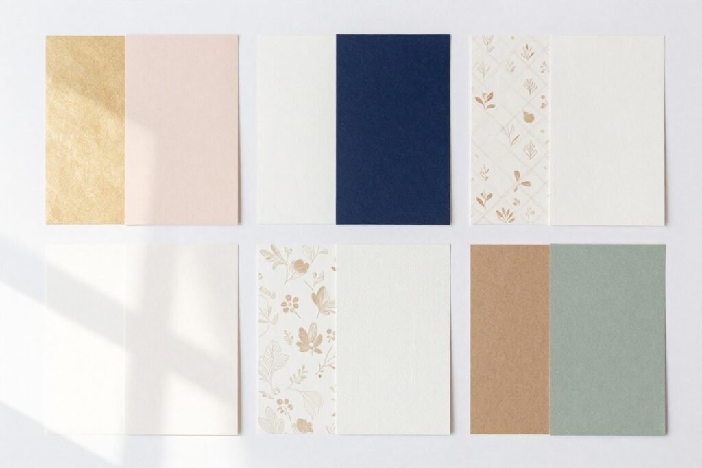 wedding scrapbook color themes with coordinated paper selections