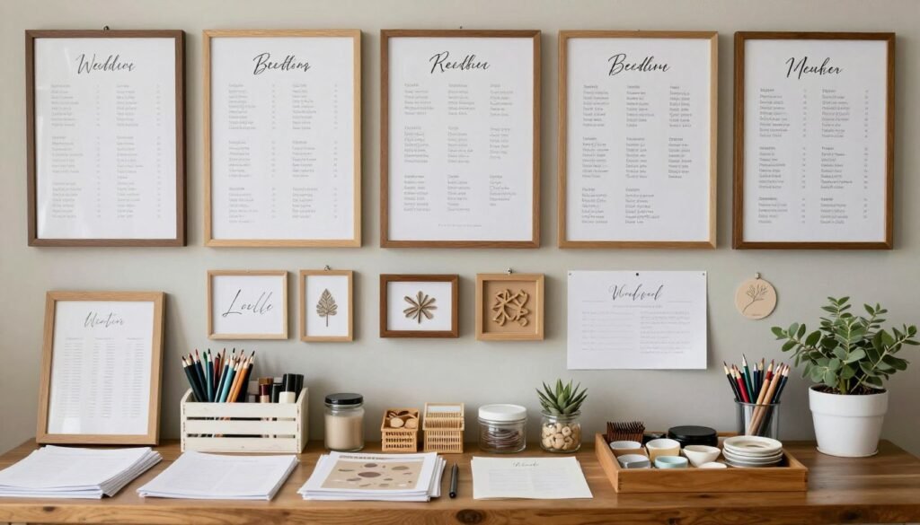 wedding seating chart materials and supplies