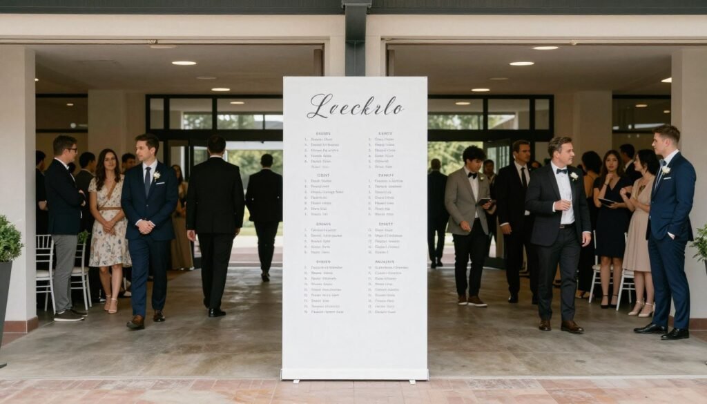 wedding seating chart positioned at reception entrance wedding seating chart positioned at reception entrance
