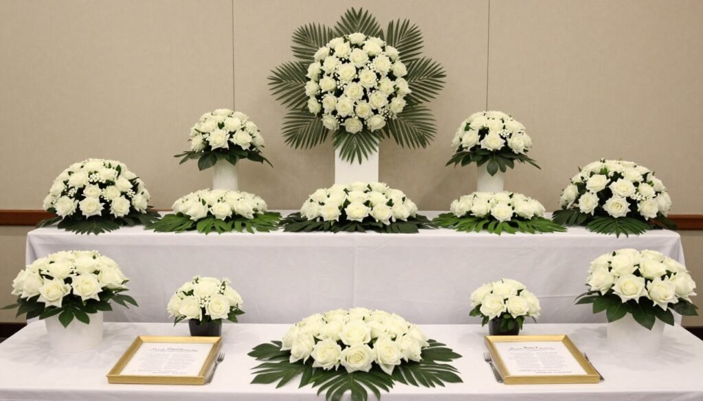 well-arranged memorial table showing proper layout