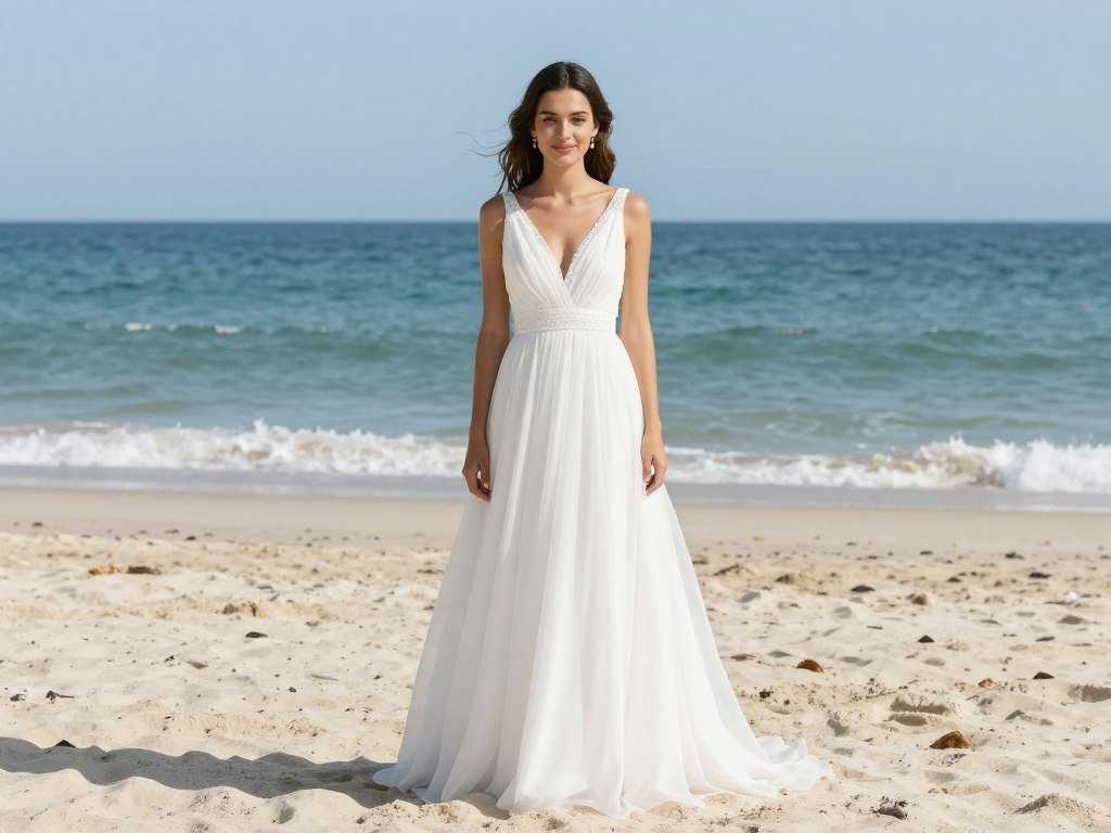 white bridesmaid dress summer beach styling