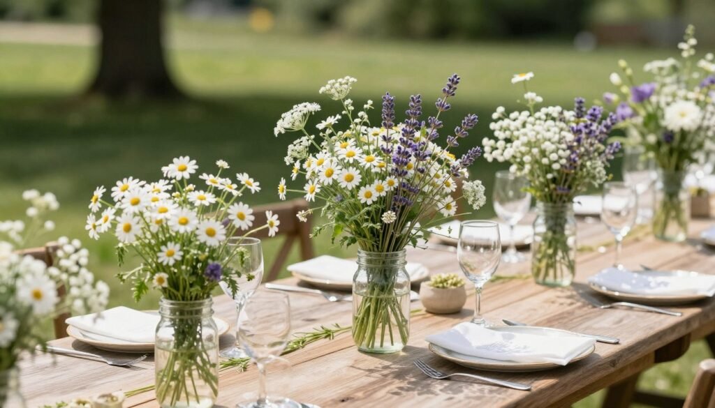 wildflower bridal shower with natural rustic arrangements wildflower bridal shower with natural rustic arrangements