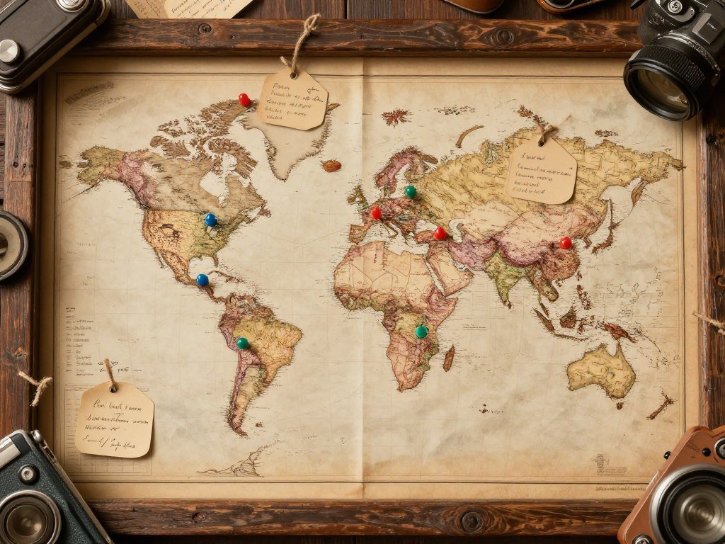 world map with colorful pins and guest messages attached showing global connections world map with colorful pins and guest messages attached showing global connections