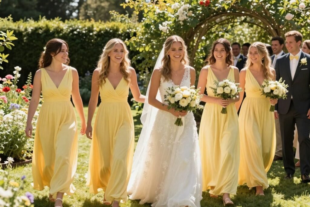 yellow bridesmaid dresses summer garden wedding yellow bridesmaid dresses summer garden wedding