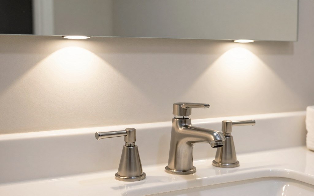 Bathroom showing coordinated metal finishes across fixtures Bathroom showing coordinated metal finishes across fixtures