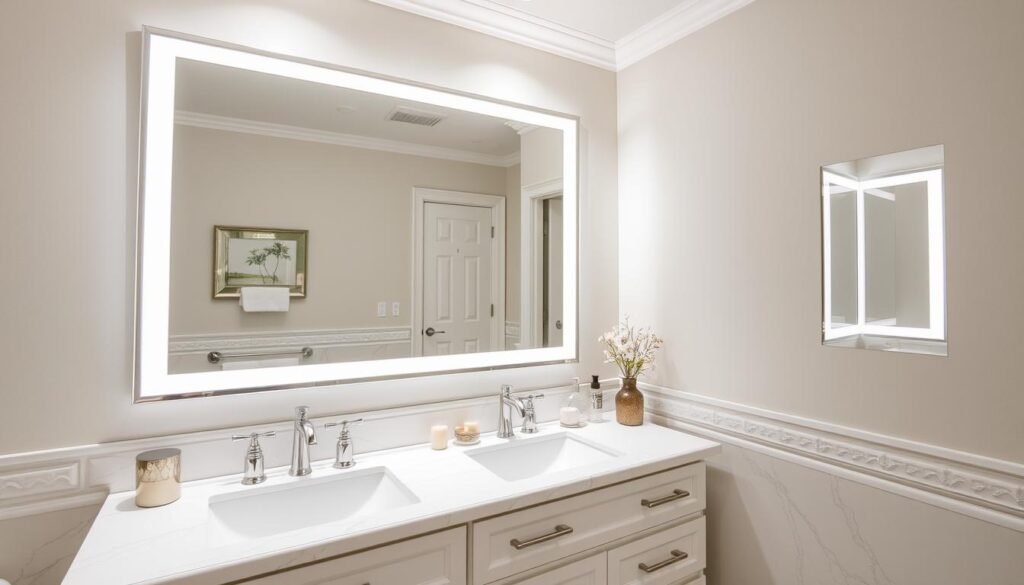 Beautiful finished bathroom with perfect vanity lighting Beautiful finished bathroom with perfect vanity lighting