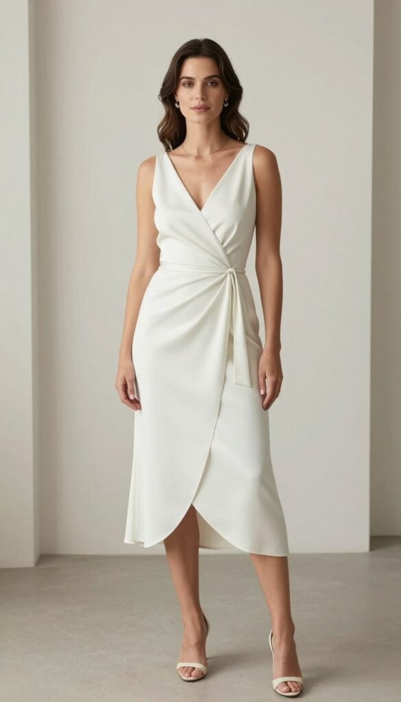 Beautiful wedding guest ready in perfect dress