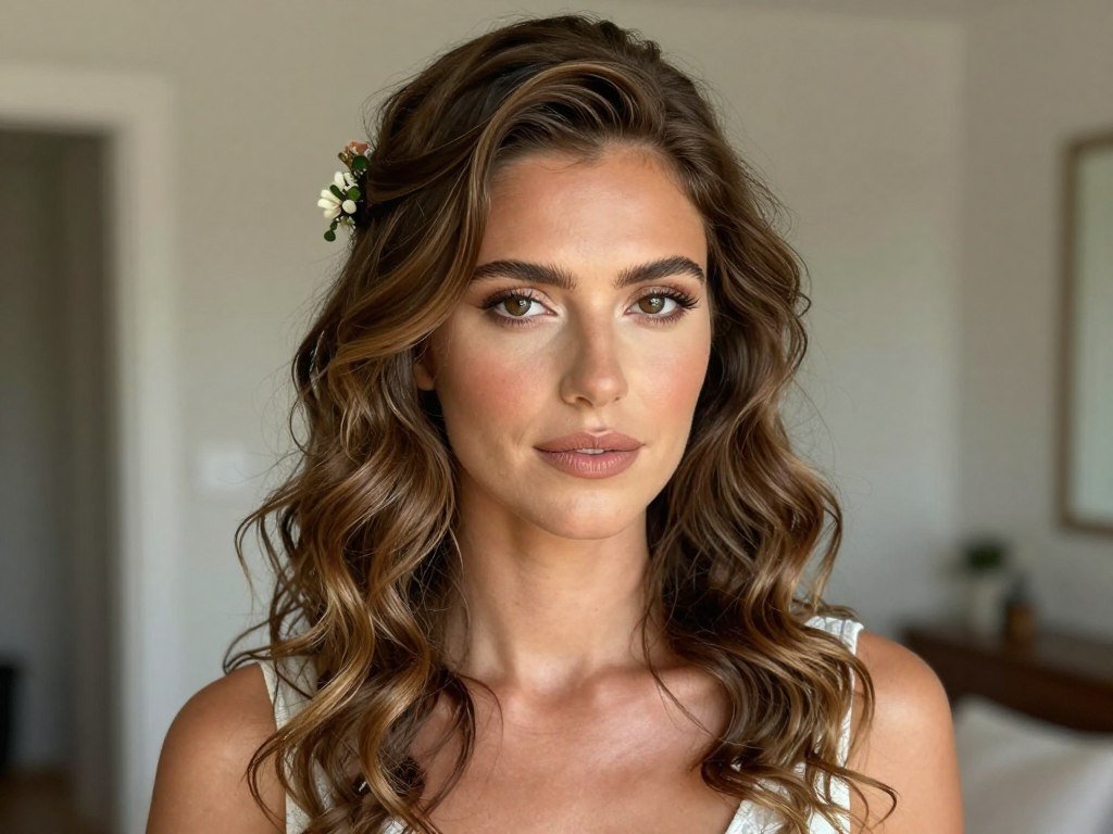 Boho hair and makeup inspiration for wedding guests