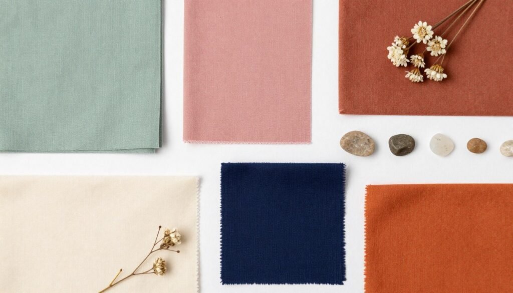 Boho wedding color palette with earthy tones and natural hues