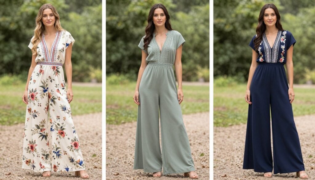 Collection of bohemian jumpsuits suitable for weddings