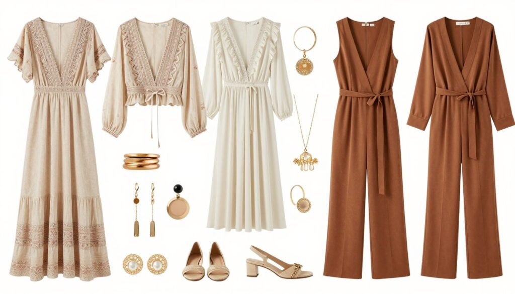 Curated collection of boho wedding guest outfits