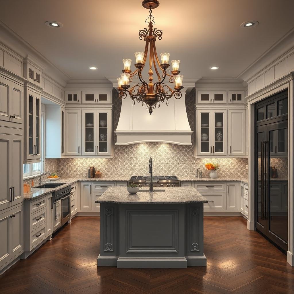 Decorative kitchen island chandelier as focal point Decorative kitchen island chandelier as focal point