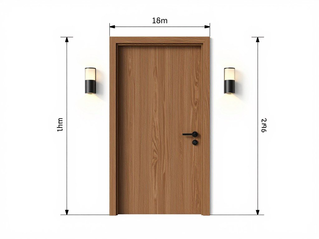 Diagram showing proper wall sconce placement measurements Diagram showing proper wall sconce placement measurements