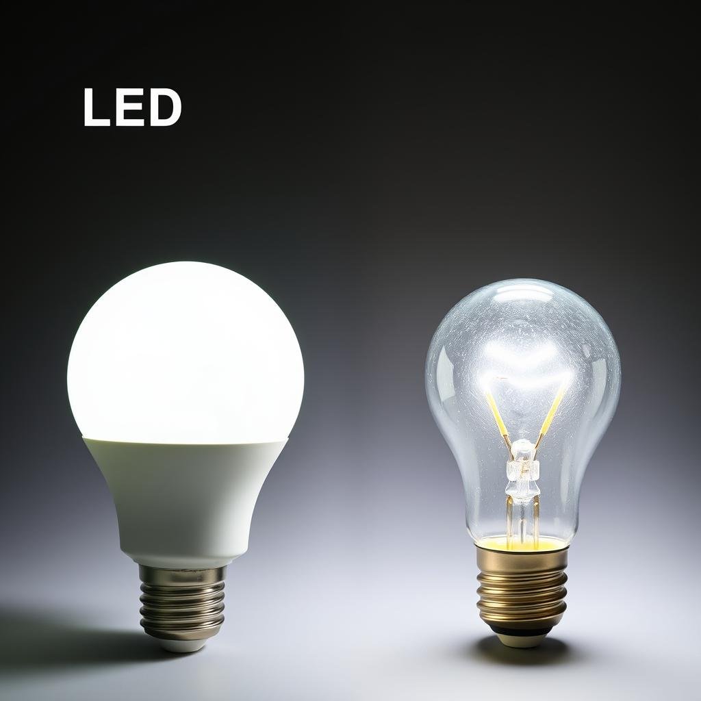 LED bulb comparison to traditional incandescent LED bulb comparison to traditional incandescent