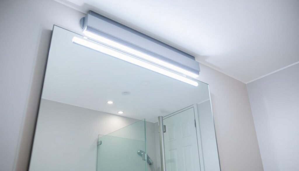 LED vanity lighting showing energy efficiency and bright illumination LED vanity lighting showing energy efficiency and bright illumination
