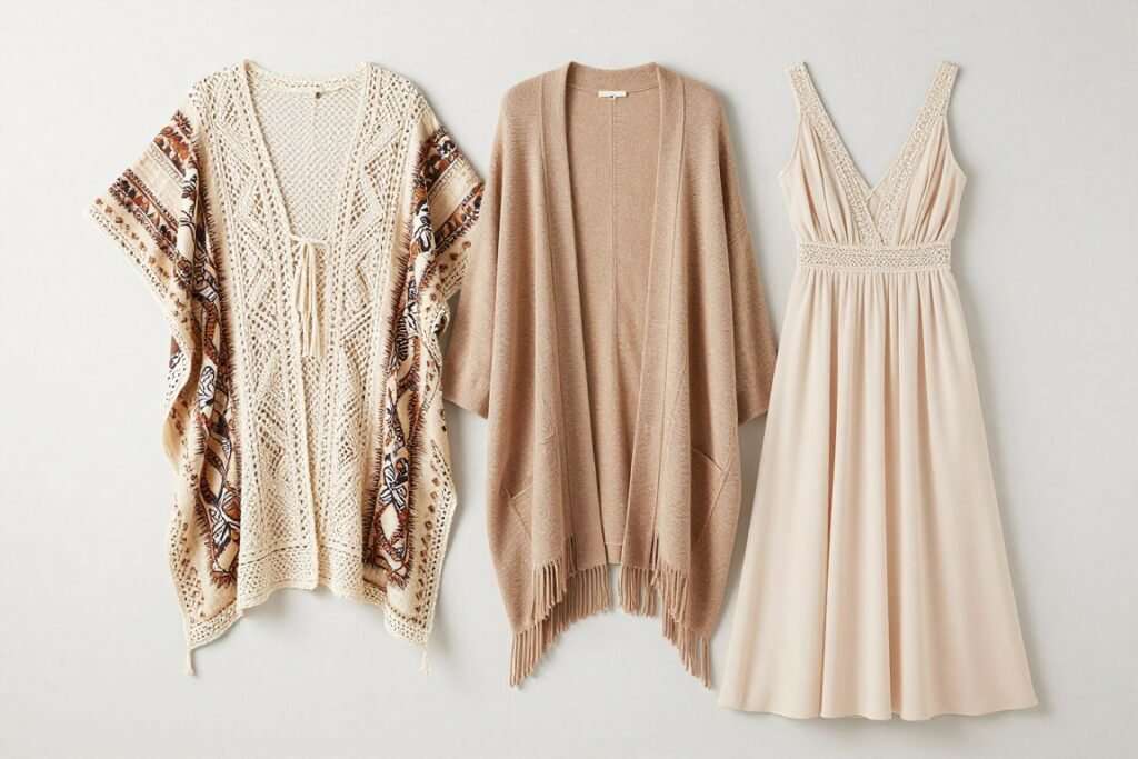 Layering pieces for boho wedding guest outfits