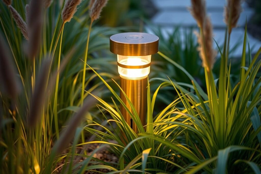 Low-voltage LED pathway lights with warm white illumination Low-voltage LED pathway lights with warm white illumination