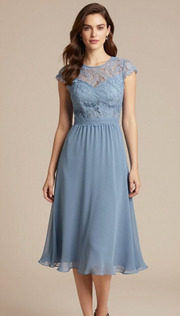 Midi dress dusty blue