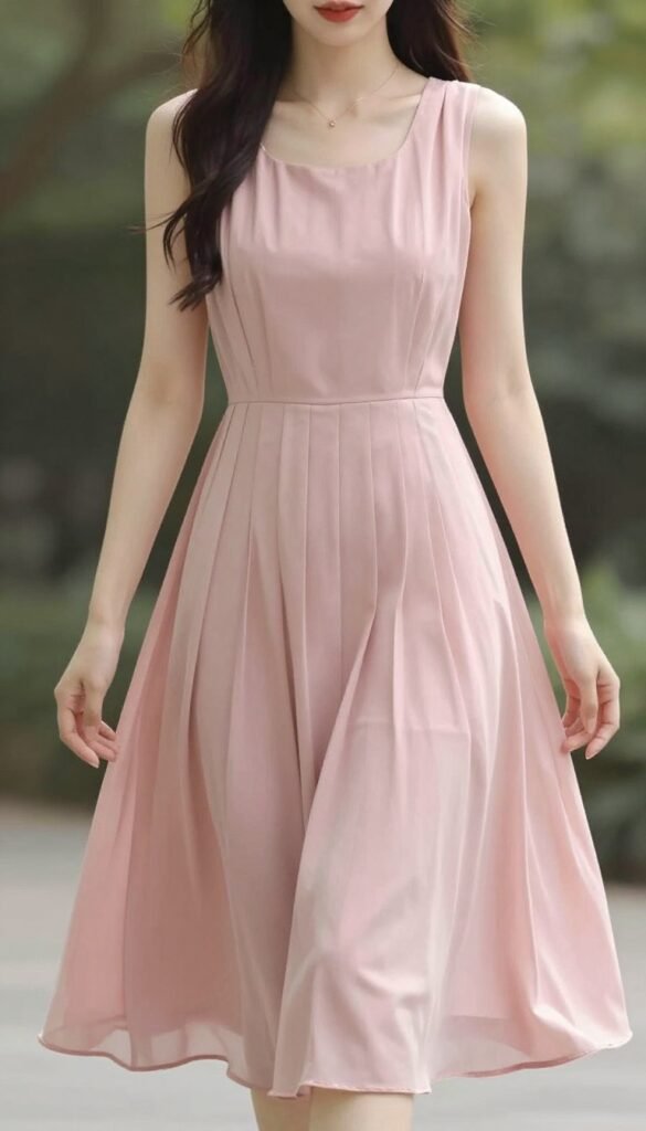 Midi dress in dusty pink