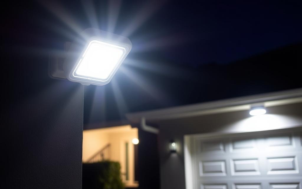 Motion sensor security light activated at front entrance Motion sensor security light activated at front entrance