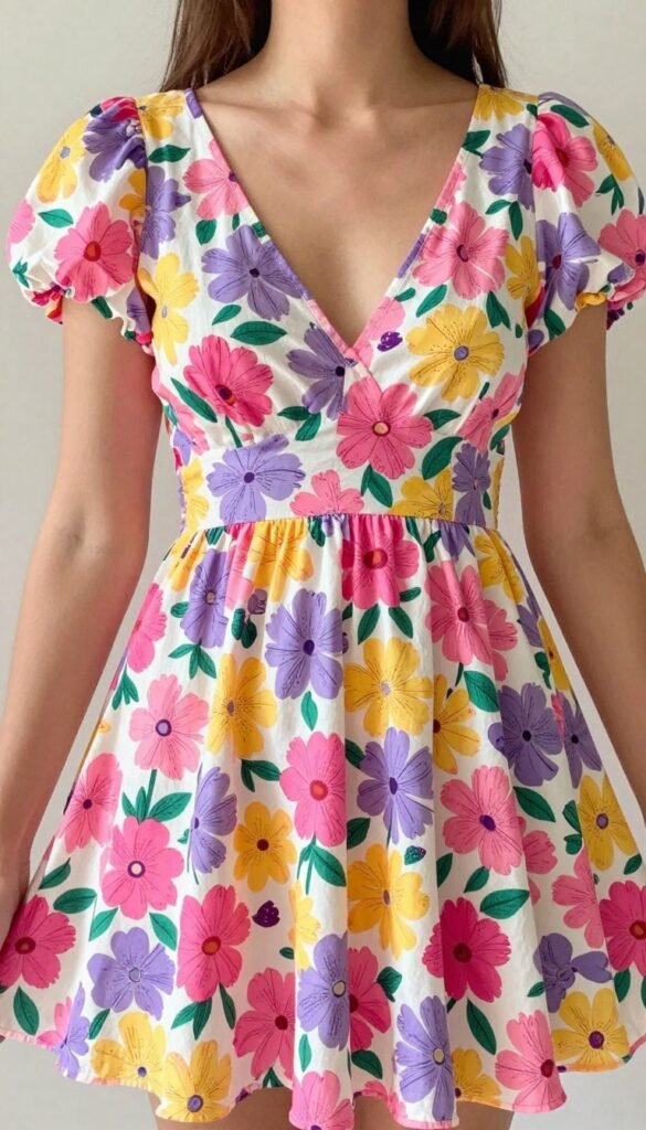Multi colored floral dress