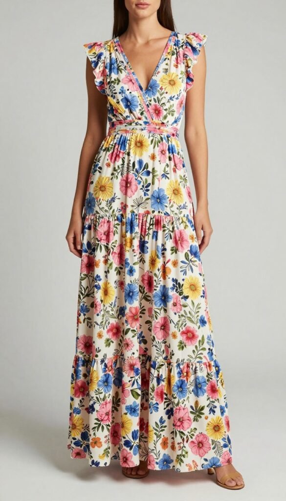 Multi floral maxi dress