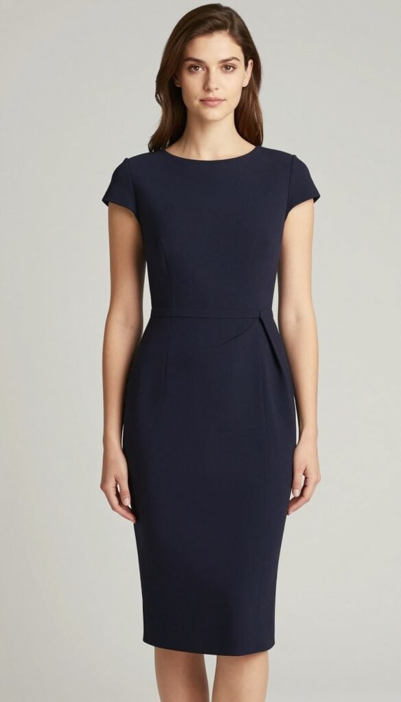 Navy dress for wedding guest