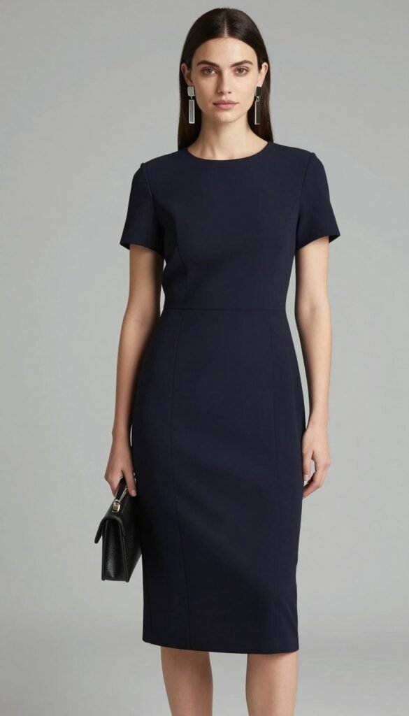 Navy midi dress for wedding