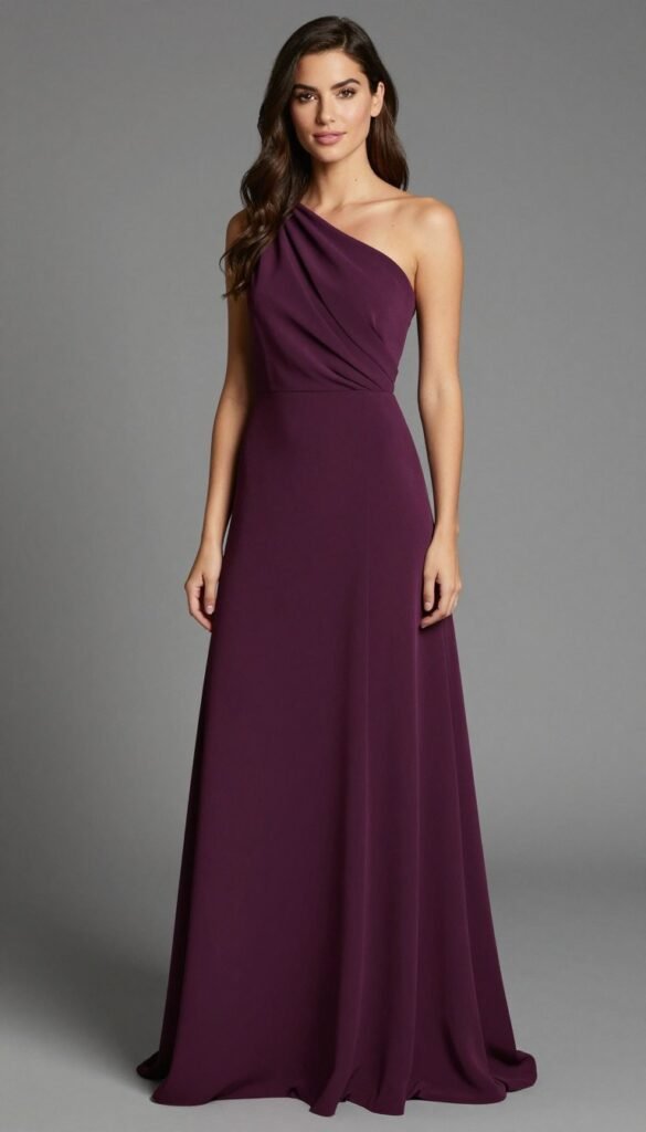 One shoulder maxi dress full view