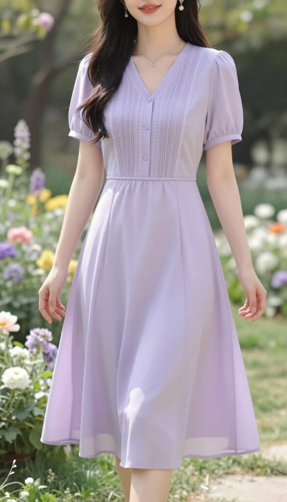 Pastel midi dress for spring