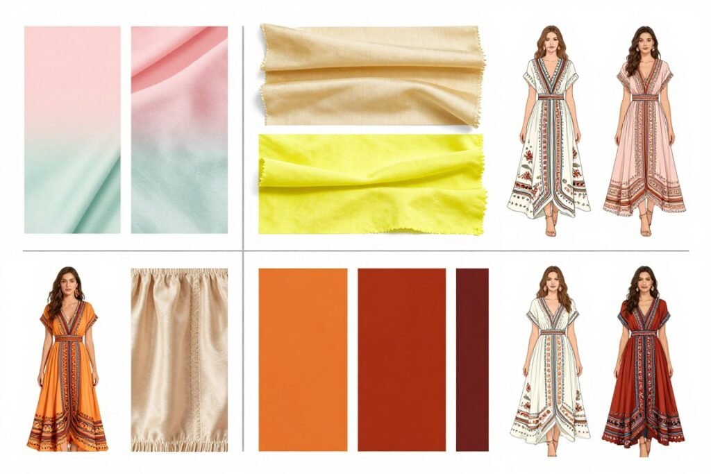 Seasonal color guide for boho wedding guest outfits