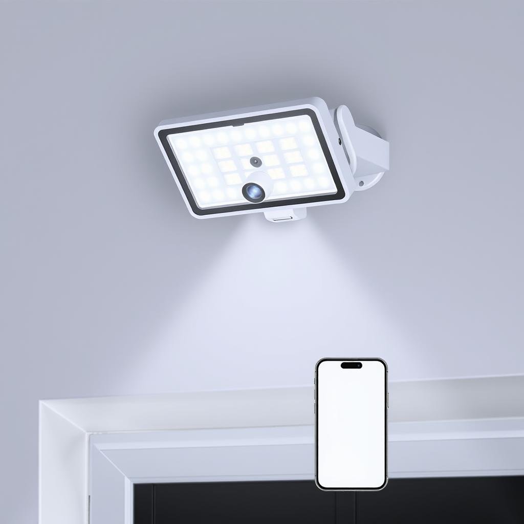 Smart motion-activated floodlight with camera Smart motion-activated floodlight with camera