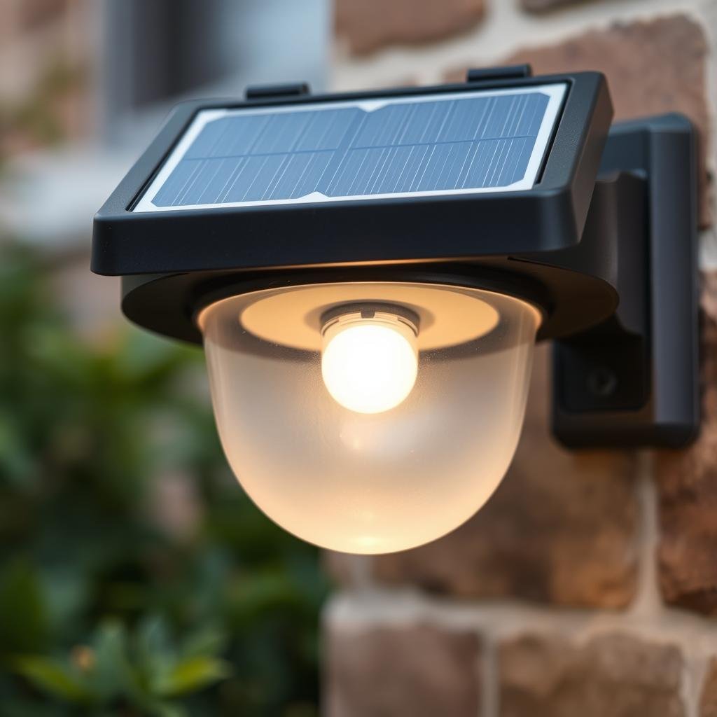 Solar-powered outdoor light fixture with panel Solar-powered outdoor light fixture with panel