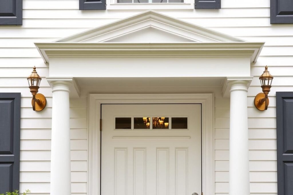 Traditional brass fixtures on colonial style home Traditional brass fixtures on colonial style home